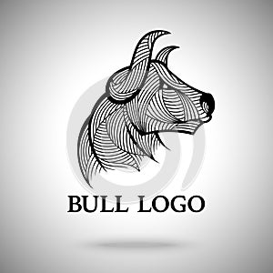 Vector Bull logo template for sport teams, business brands etc