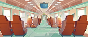 Vector bullet train cabin, express railway carriage