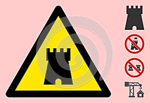 Vector Bulwark Tower Warning Triangle Sign Icon
