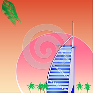 Vector Burj Arab Hotel Building