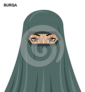 Vector burqa style, beautiful arabic muslim woman in burqa - Ill