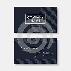 Vector business card design of black minimalistic