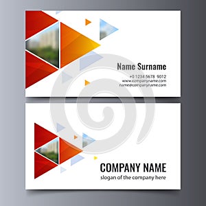 Vector business card template. Creative corporate identity layout.