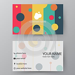 Vector business card template. Visiting card for business and pe
