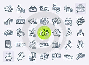 Vector Business and Finance Icons Set.