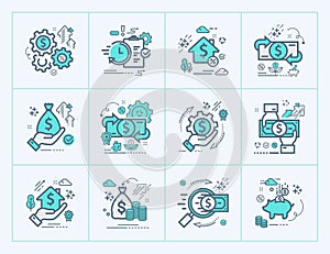 Vector Business and Finance Icons Set.