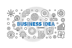 Vector Business Idea concept outline banner or illustration