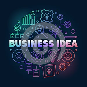 Vector Business Idea creative round outline illustration