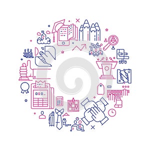 Vector business illustration in linear style