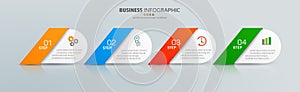 Vector business infographic design template with icons and 4 options or steps