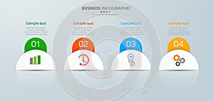 Vector business infographic design template with icons and 4 options or steps