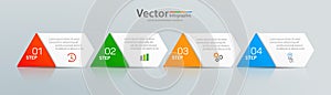 Vector business infographic design template with icons and 4 options or steps