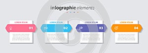 Vector business Infographic elements template. Modern concept design with numbers 4 options or steps banner design.