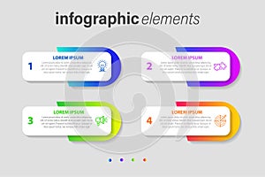 Vector business Infographic elements template. Modern concept design with numbers 4 options or steps banner design.