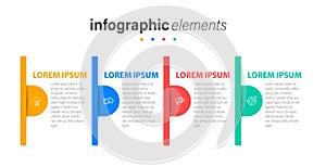 Vector business Infographic elements template. Modern concept design with numbers 4 options or steps banner design.