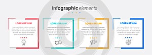 Vector business Infographic elements template. Modern concept design with numbers 4 options or steps banner design.