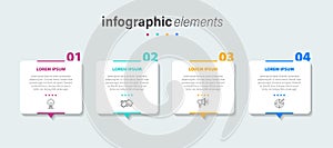 Vector business Infographic elements template. Modern concept design with numbers 4 options or steps banner design.