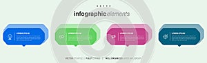 Vector business Infographic elements template. Modern concept design with numbers 4 options or steps banner design.