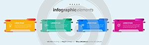 Vector business Infographic elements template. Modern concept design with numbers 4 options or steps banner design.