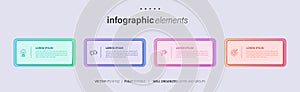 Vector business Infographic elements template. Modern concept design with numbers 4 options or steps banner design.