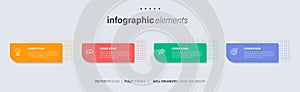 Vector business Infographic elements template. Modern concept design with numbers 4 options or steps banner design.