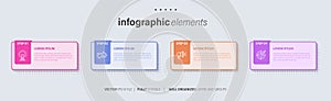 Vector business Infographic elements template. Modern concept design with numbers 4 options or steps banner design.