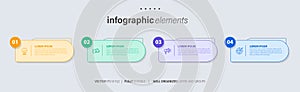 Vector business Infographic elements template. Modern concept design with numbers 4 options or steps banner design.
