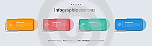 Vector business Infographic elements template. Modern concept design with numbers 4 options or steps banner design.