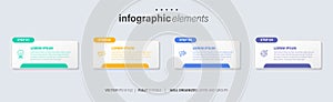 Vector business Infographic elements template. Modern concept design with numbers 4 options or steps banner design.