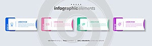 Vector business Infographic elements template. Modern concept design with numbers 4 options or steps banner design.