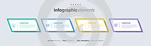 Vector business Infographic elements template. Modern concept design with numbers 4 options or steps banner design.