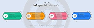 Vector business Infographic elements template. Modern concept design with numbers 4 options or steps banner design.