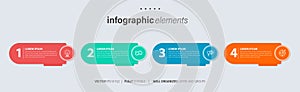 Vector business Infographic elements template. Modern concept design with numbers 4 options or steps banner design.