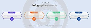 Vector business Infographic elements template. Modern concept design with numbers 4 options or steps banner design.