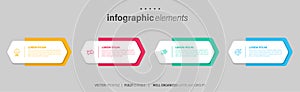 Vector business Infographic elements template. Modern concept design with numbers 4 options or steps banner design.