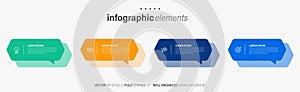 Vector business Infographic elements template. Modern concept design with numbers 4 options or steps banner design.