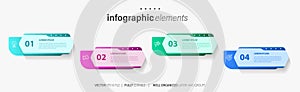 Vector business Infographic elements template. Modern concept design with numbers 4 options or steps banner design.