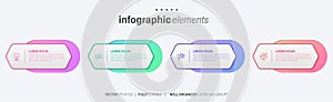 Vector business Infographic elements template. Modern concept design with numbers 4 options or steps banner design.