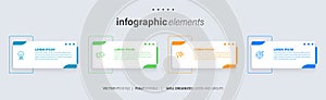 Vector business Infographic elements template. Modern concept design with numbers 4 options or steps banner design.