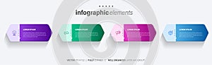 Vector business Infographic elements template. Modern concept design with numbers 4 options or steps banner design.