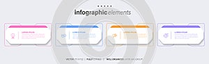 Vector business Infographic elements template. Modern concept design with numbers 4 options or steps banner design.