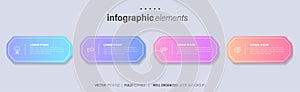 Vector business Infographic elements template. Modern concept design with numbers 4 options or steps banner design.