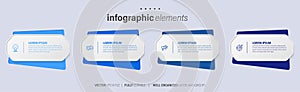 Vector business Infographic elements template. Modern concept design with numbers 4 options or steps banner design.