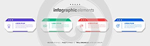 Vector business Infographic elements template. Modern concept design with numbers 4 options or steps banner design.