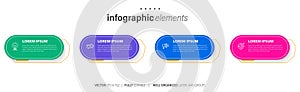 Vector business Infographic elements template. Modern concept design with numbers 4 options or steps banner design.