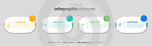 Vector business Infographic elements template. Modern concept design with numbers 4 options or steps banner design.