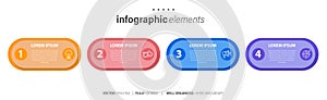 Vector business Infographic elements template. Modern concept design with numbers 4 options or steps banner design.