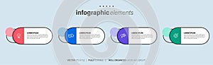 Vector business Infographic elements template. Modern concept design with numbers 4 options or steps banner design.