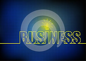 Vector : Business with lightbulb on blue background