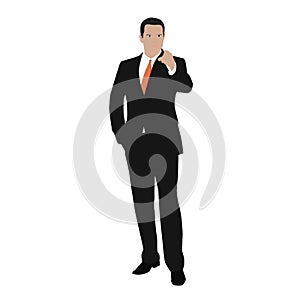 Vector business man indicate